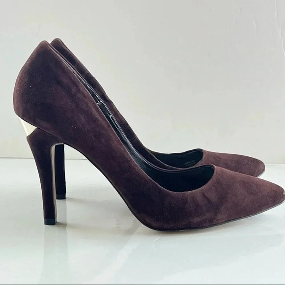 BAGLEY MISCHKA BROWN SUEDE HEELS CLASSIC PUMP SHOES SIZE 8.5 - Picture 5 of 16